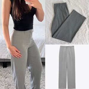 Zara pinstripe straight leg Gray Dress Pants